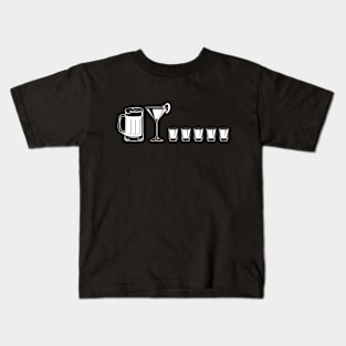 Stick Figure Family - Alcohol Themed - 5 Shots Kids T-Shirt